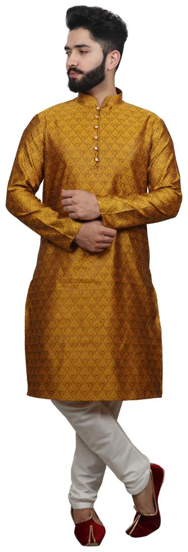 

SG LEMAN Luppi Kurta with Pyjamas For Men - Gold