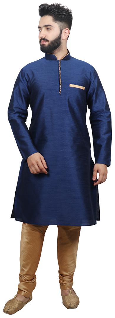 

SG LEMAN Luppi Kurta with Pyjamas For Men Blue