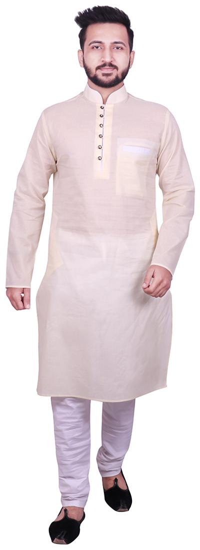 

SG LEMAN Cream Solid Kurta and Pyjamas