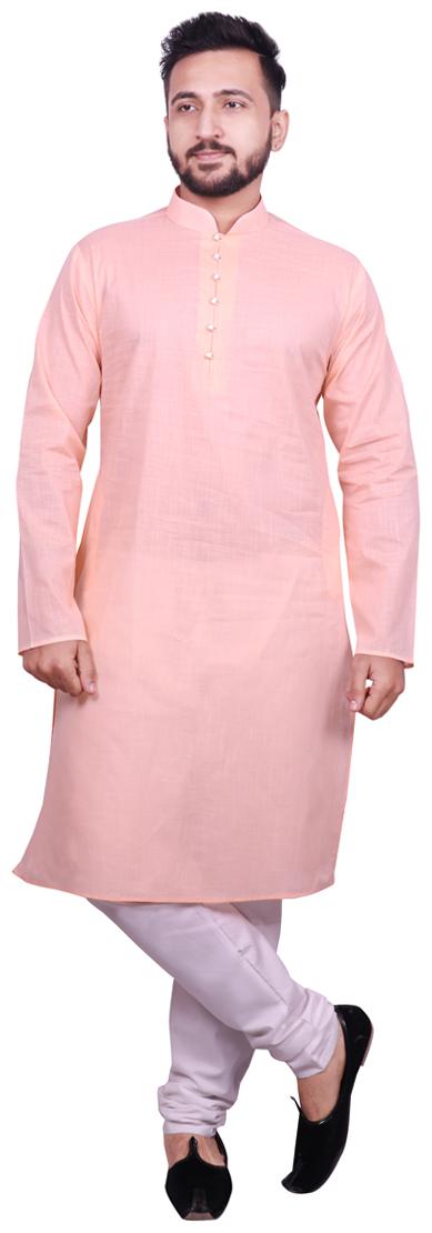 

SG LEMAN Peach Solid Kurta and Pyjamas