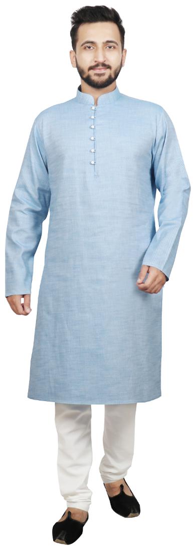 

SG LEMAN Luppi Kurta with pyjama For Men Blue