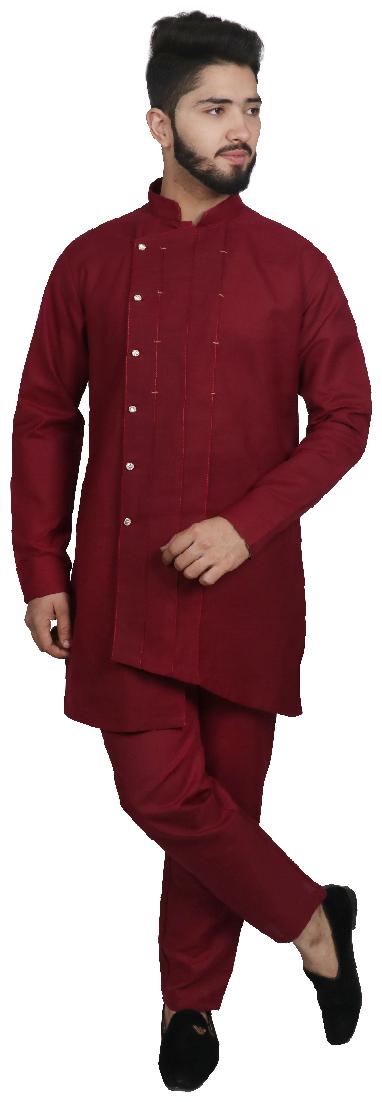 

SG LEMAN Maroon Kurta Pyjama Set
