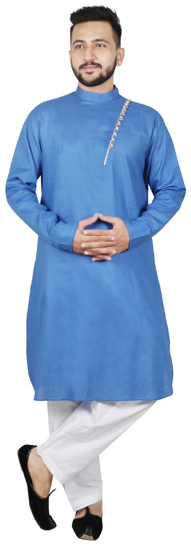 

SG LEMAN Men Dupion Kurta Pyjama -Blue