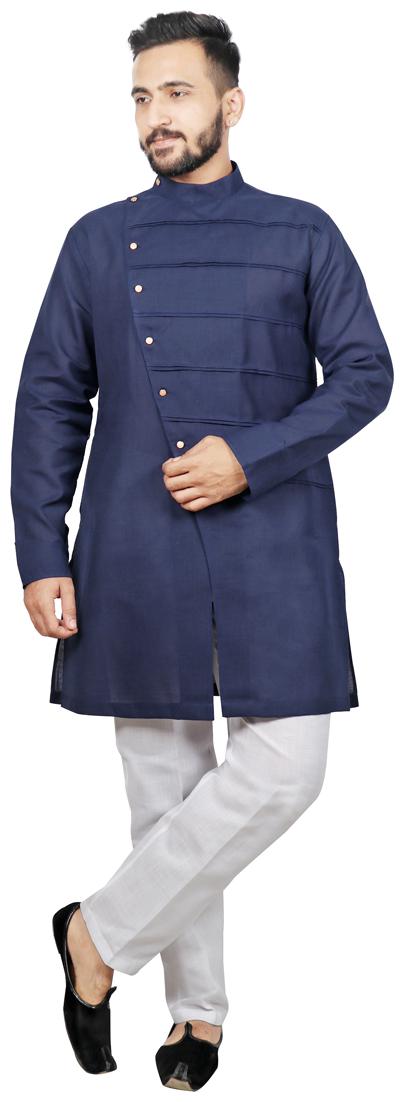 

SG LEMAN Men Dupion Kurta Pyjama -Blue