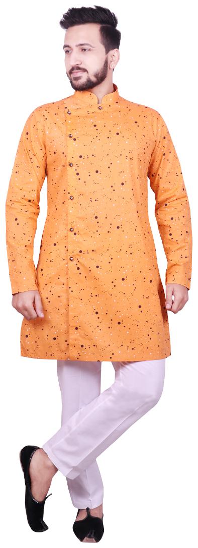 

SG LEMAN Yellow Polka dolts Kurta and Trousers