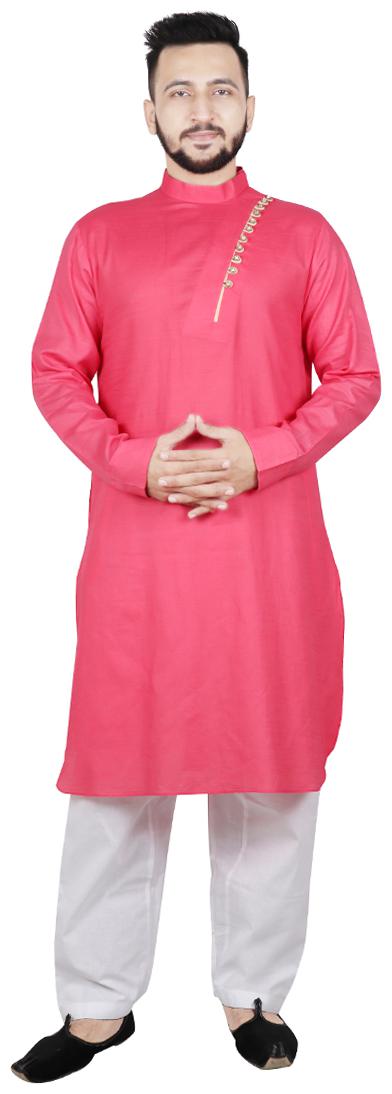 

SG LEMAN Men Dupion Kurta Pyjama -Pink