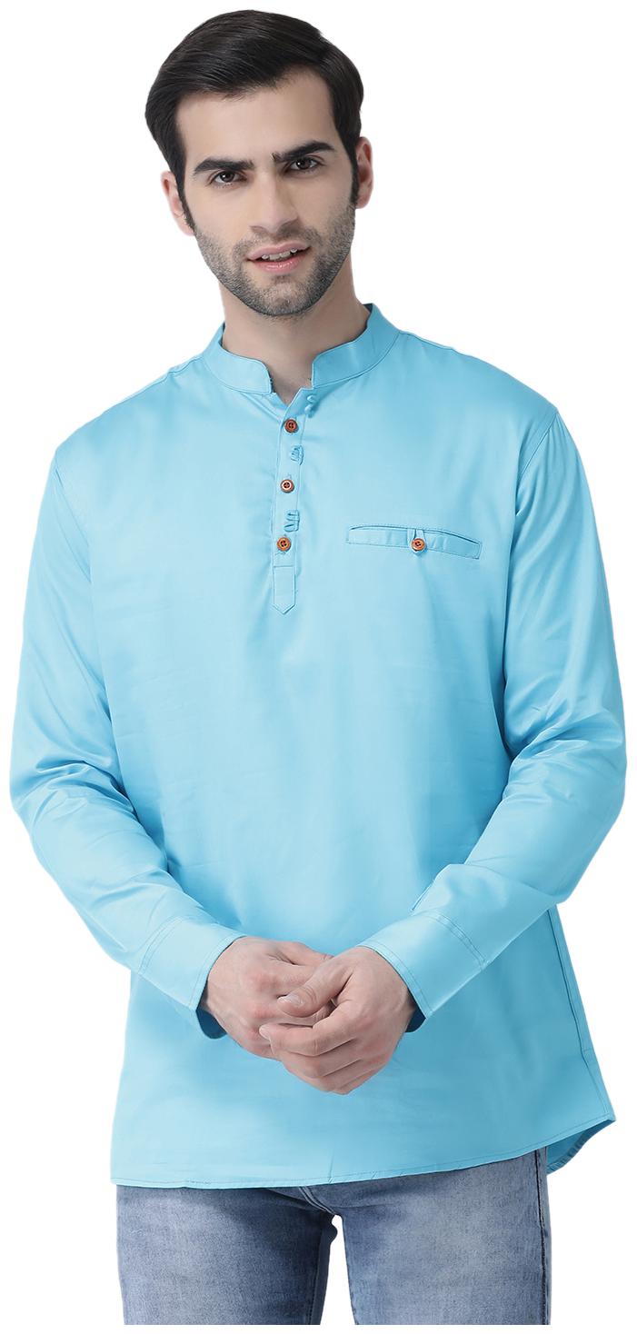 

SG LEMAN Men Turquoise Regular Fit Kurta
