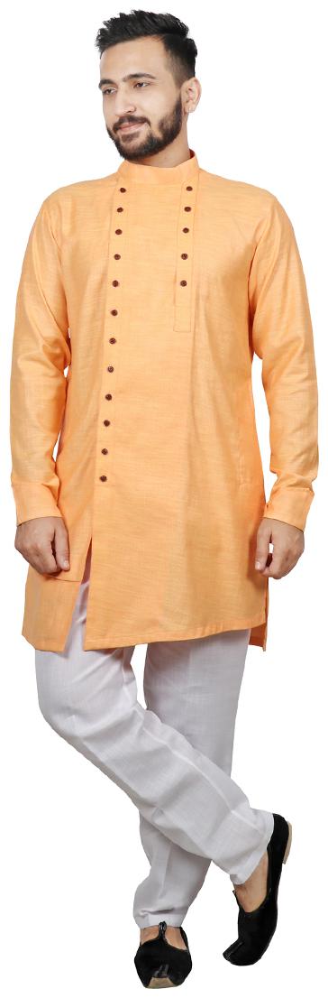 

SG LEMAN Men Dupion Kurta Pyjama -Yellow