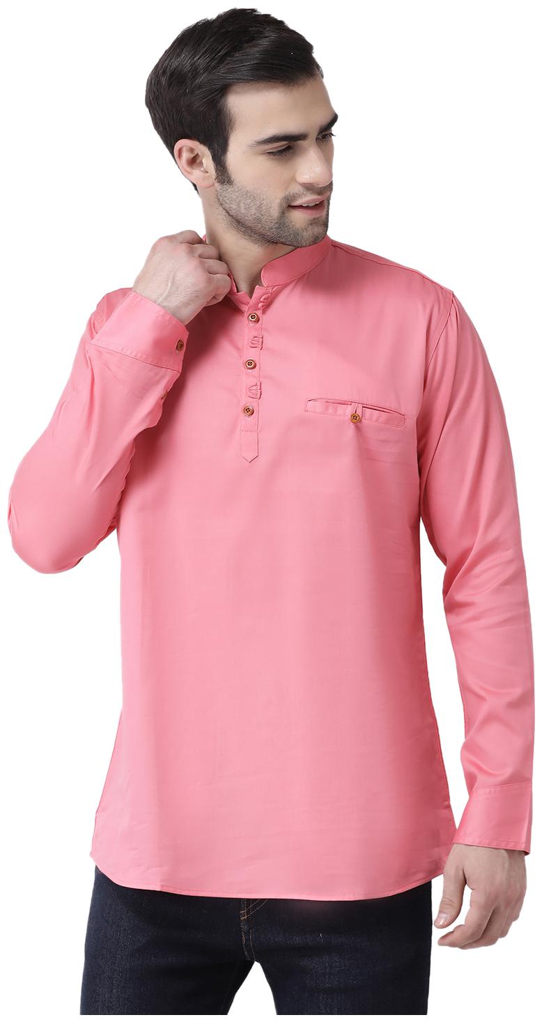

SG LEMAN Men Pink Regular Fit Kurta