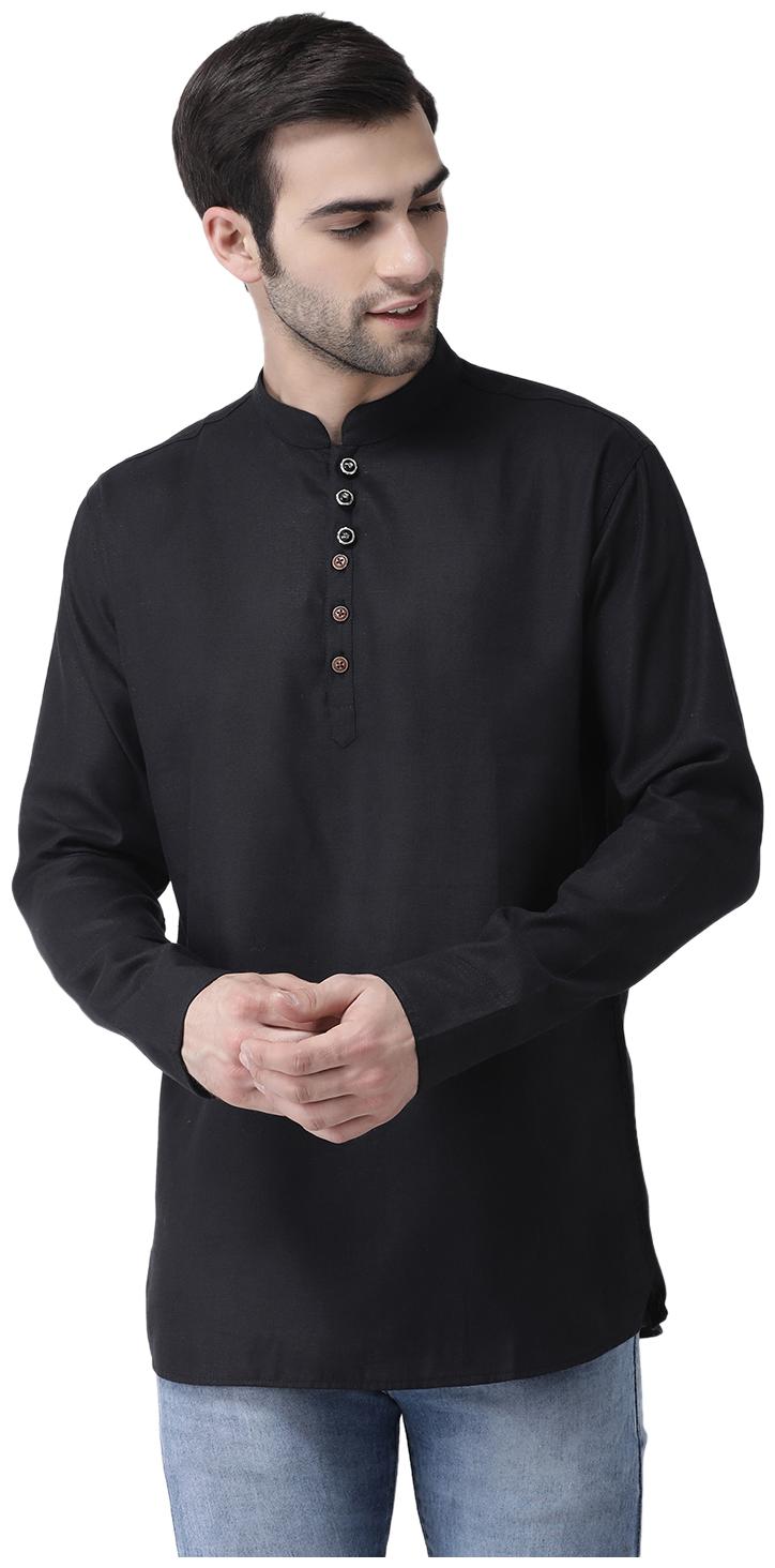 

SG LEMAN Men Black Regular Fit Kurta
