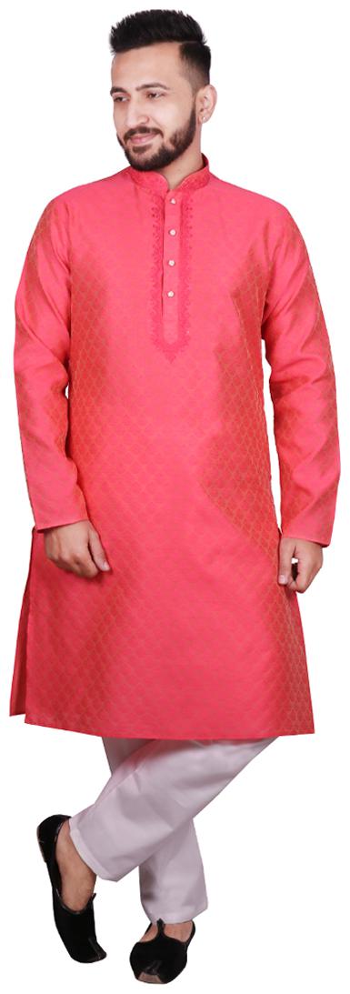 

SG LEMAN Peach Printed Kurta and Pyjamas