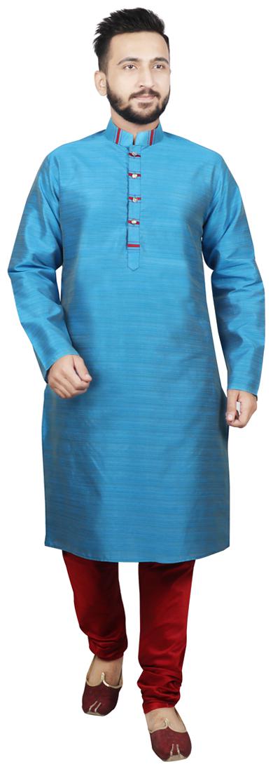 

SG LEMAN Men Dupion Kurta Pyjama -Blue