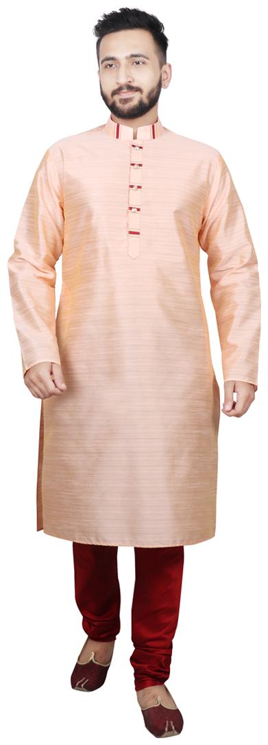 

SG LEMAN Men Dupion Kurta Pyjama -Pink