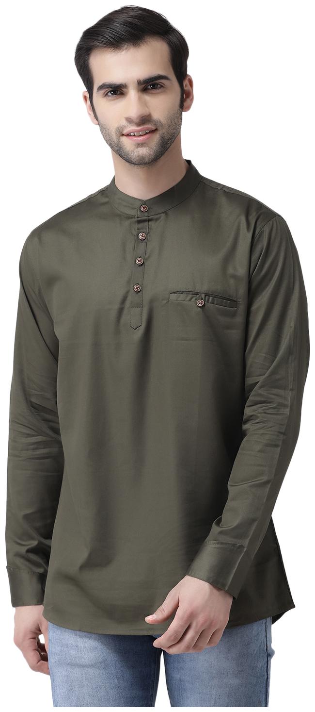 

SG LEMAN Men Green Regular Fit Kurta