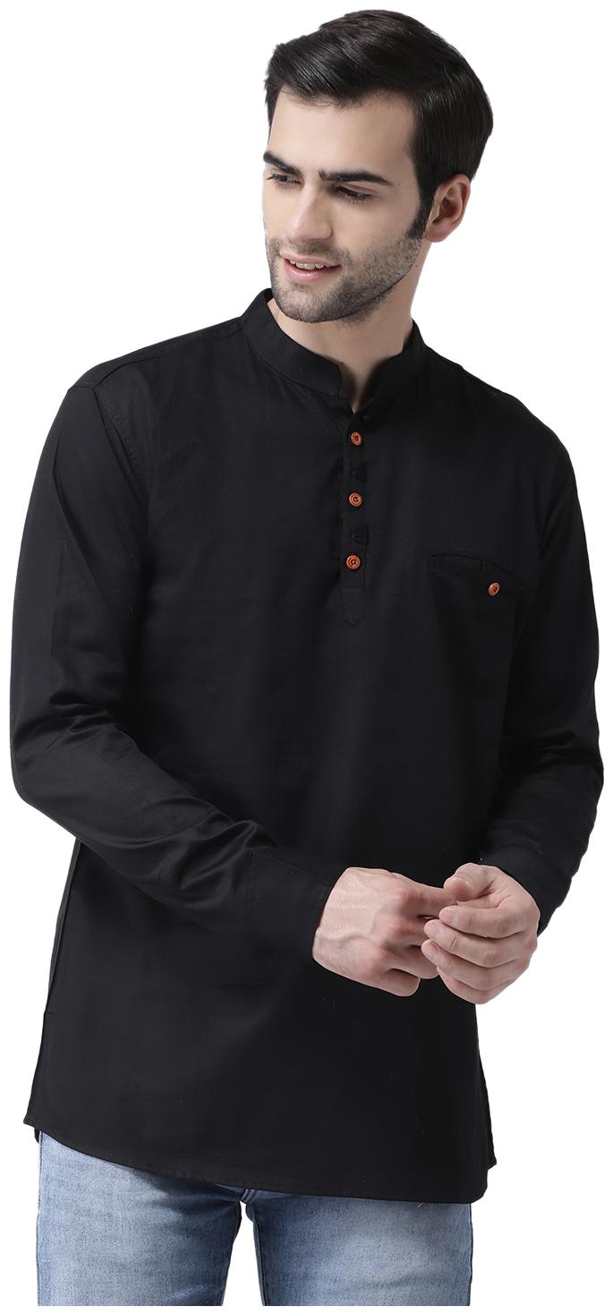 

SG LEMAN Men Black Regular Fit Kurta
