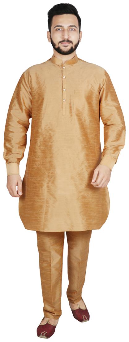 

SG LEMAN Pathani Kurta with Pyjama Set For Men Beige