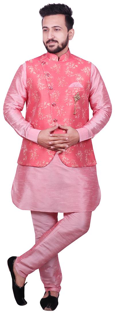 

SG LEMAN Peach Floral print Kurta and Pyjamas