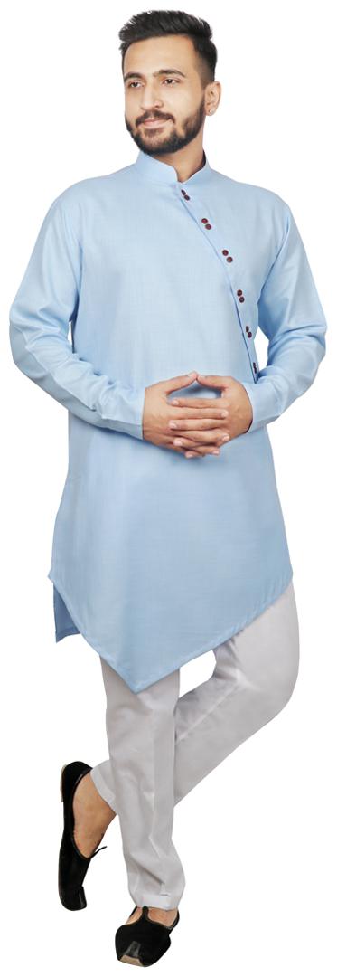 

SG LEMAN Pathani Kurta with Pant For Men - Blue