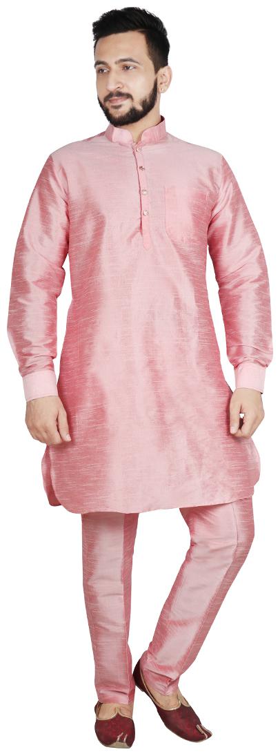 

SG LEMAN Pathani Kurta with Pyjama Set For Men Pink