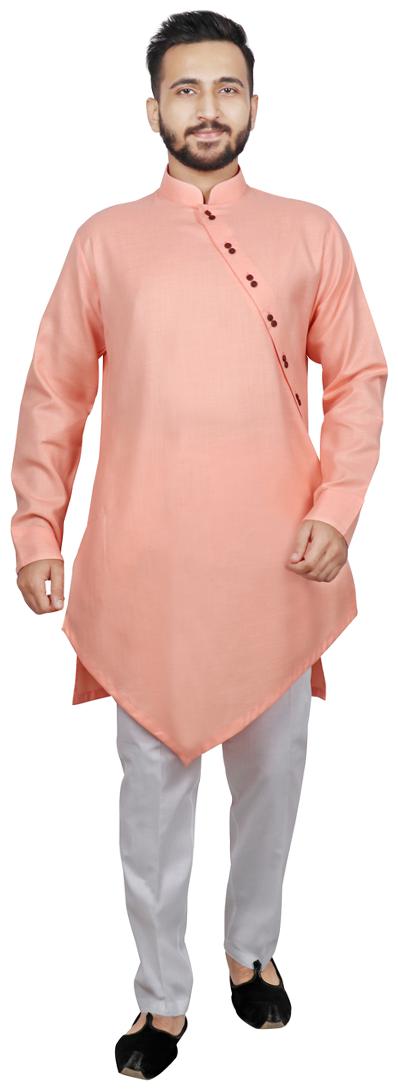 

SG LEMAN Pathani Kurta with Pant For Men - Pink