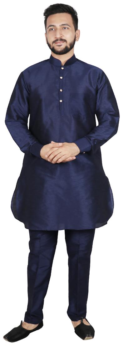 

SG LEMAN Pathani Kurta with Pyjama Set For Men Blue