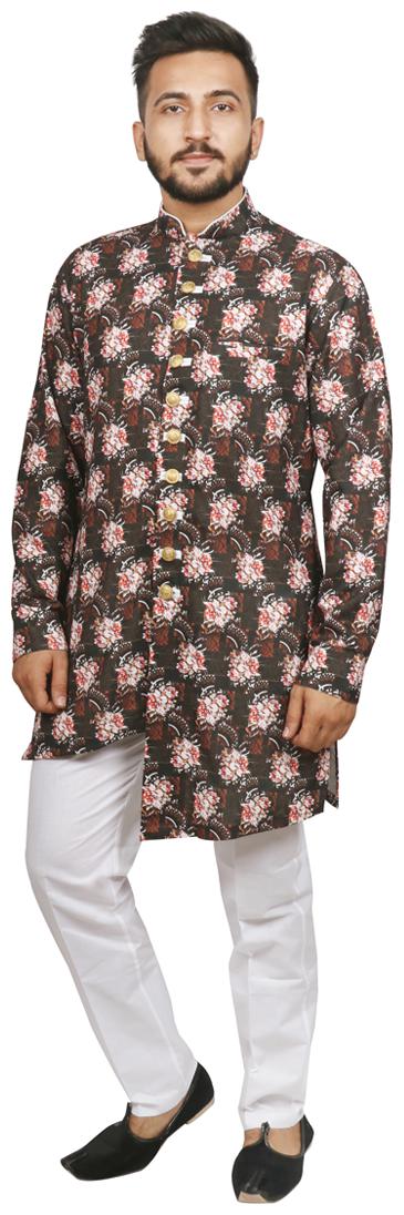 

SG LEMAN Pathani Kurta Pent set For Men Black color