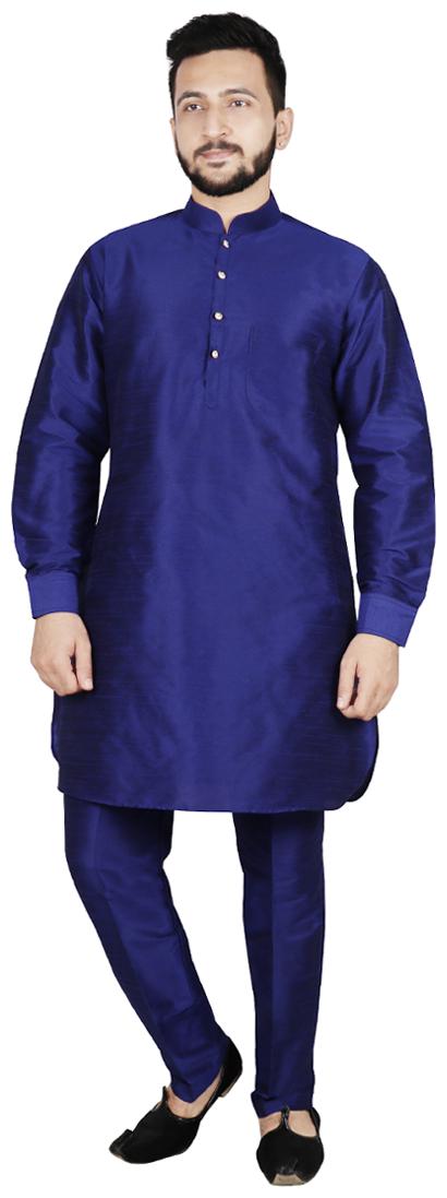 

SG LEMAN Pathani Kurta with Pyjama Set For Men Blue