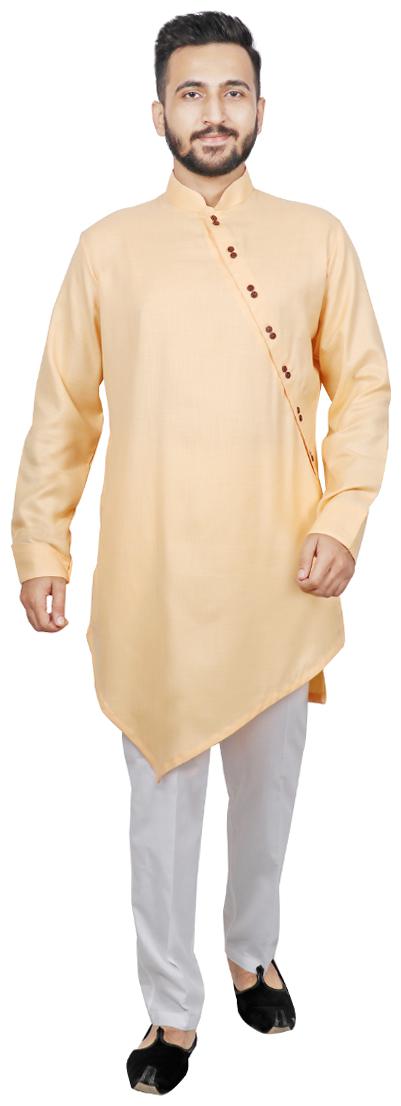 

SG LEMAN Pathani Kurta with Pant For Men - Orange