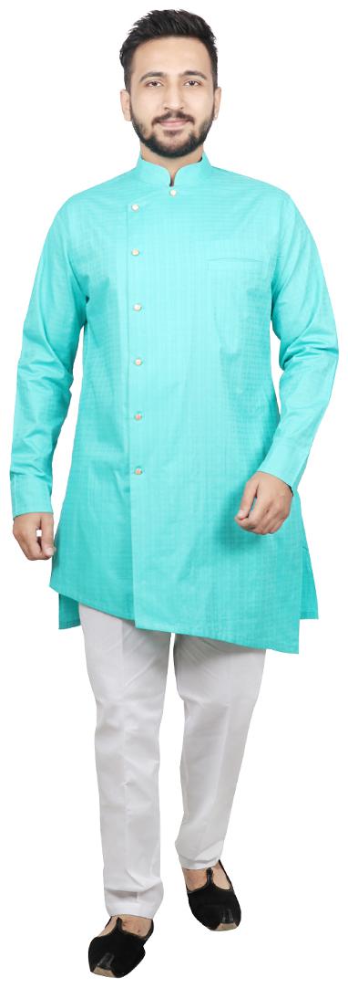 

SG LEMAN Pathani kurta Pent For Men - Green