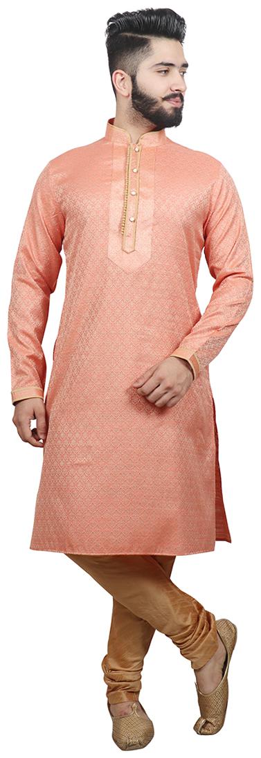 

SG LEMAN Pintex kurta pyjama For Men - Pink