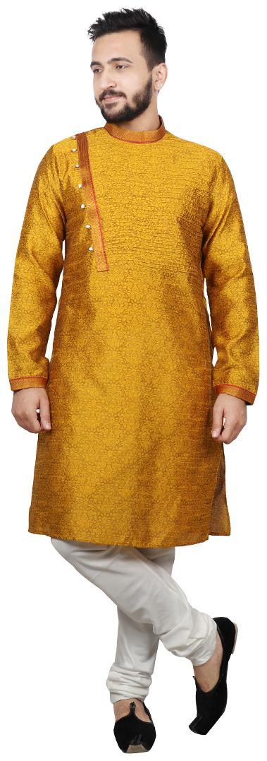 

SG LEMAN Pintex Design Kurta Payjama For Men - Yellow