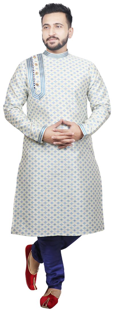

SG LEMAN Pintex Kurta with pyjamas For Men Blue