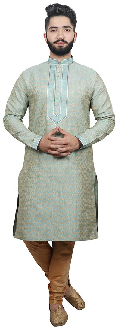 

SG LEMAN Pintex Kurta with pyjamas For Men - Blue
