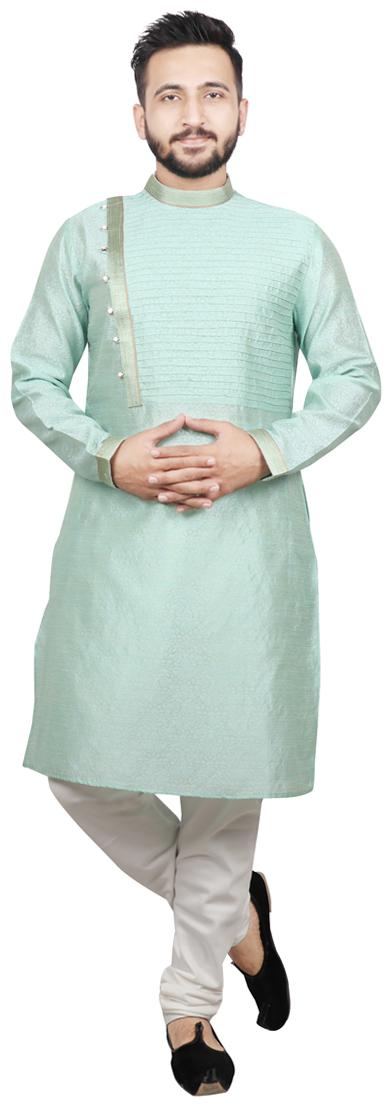 

Sg Leman Pintex Design Kurta Payjama For Men - Green