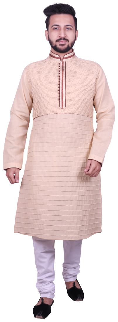 

SG LEMAN Peach Self design Kurta and Pyjamas