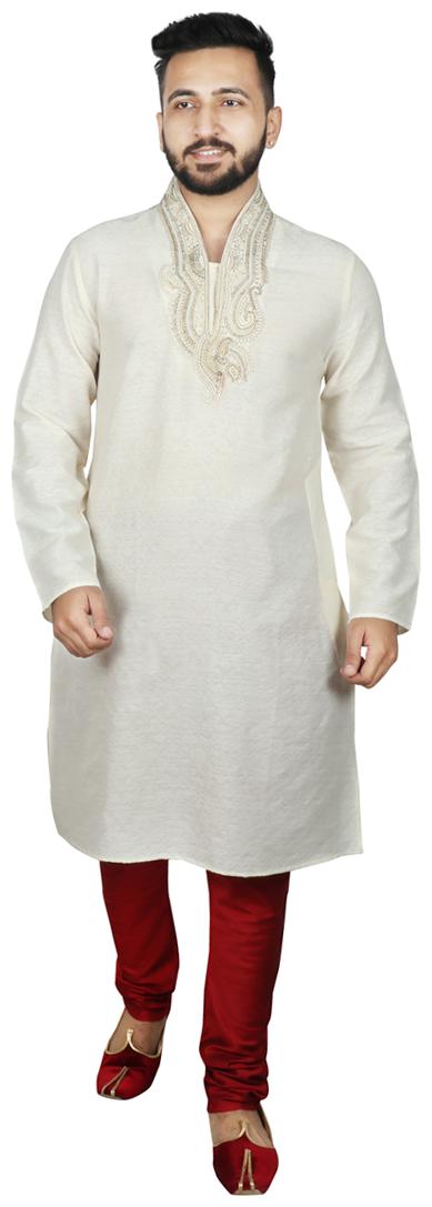 

SG LEMAN Cream Solid Kurta and Pyjamas
