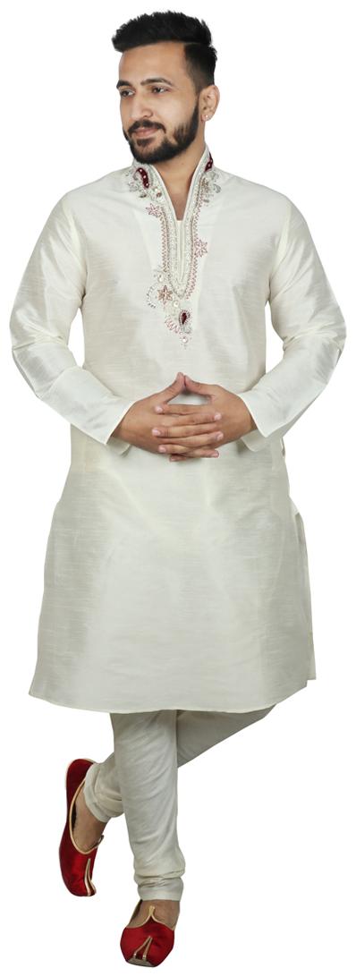 

SG LEMAN Cream Solid Kurta and Pyjamas