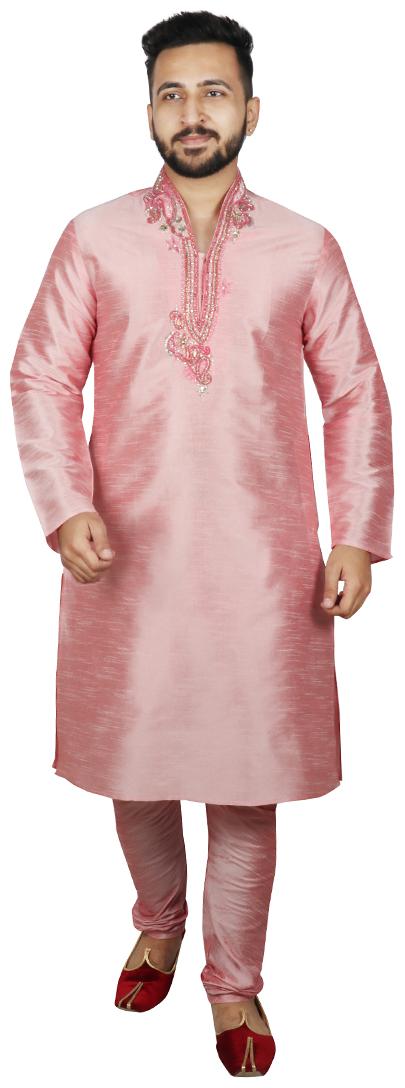 

SG LEMAN Peach Solid Kurta and Pyjamas