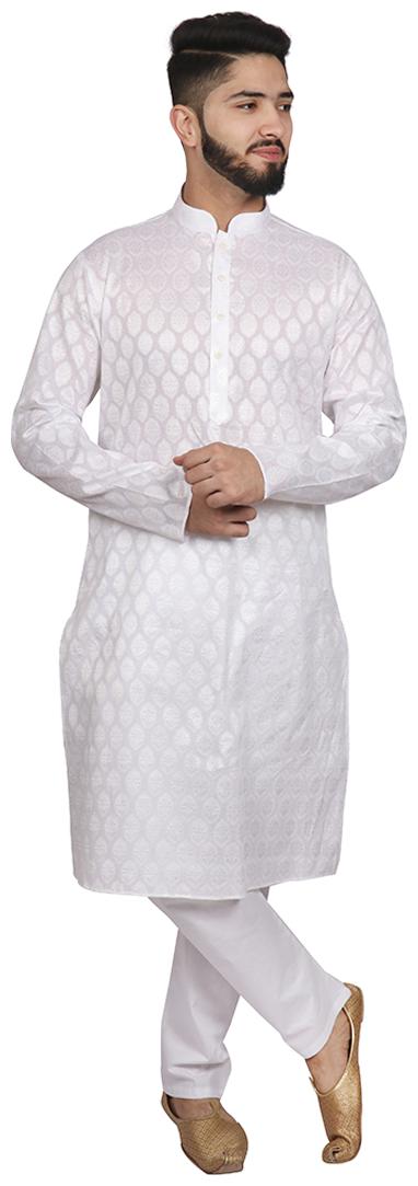

SG LEMAN White Kurta Pyjama Set For Men
