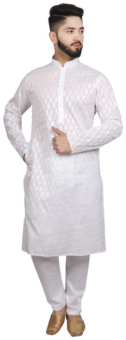 

SG LEMAN White Kurta Pyjama Set For Men