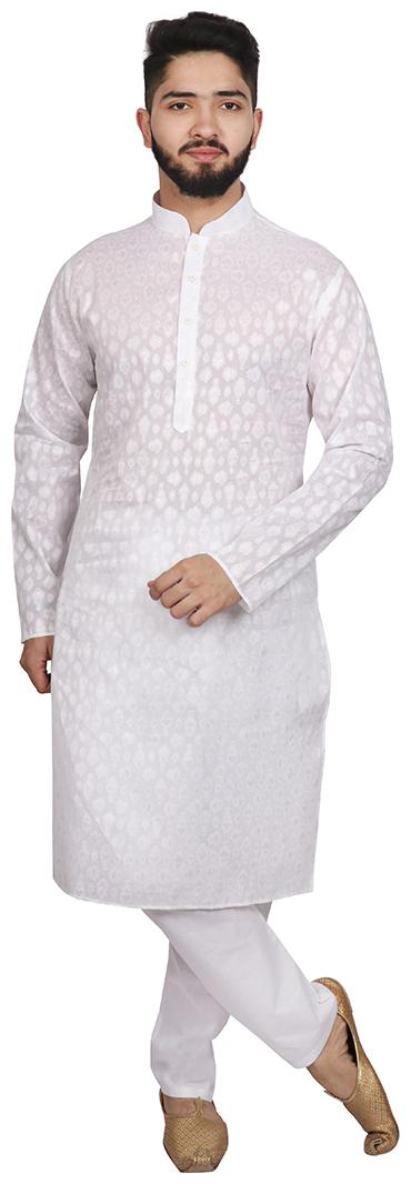 

SG LEMAN White Kurta Pyjama Set For Men