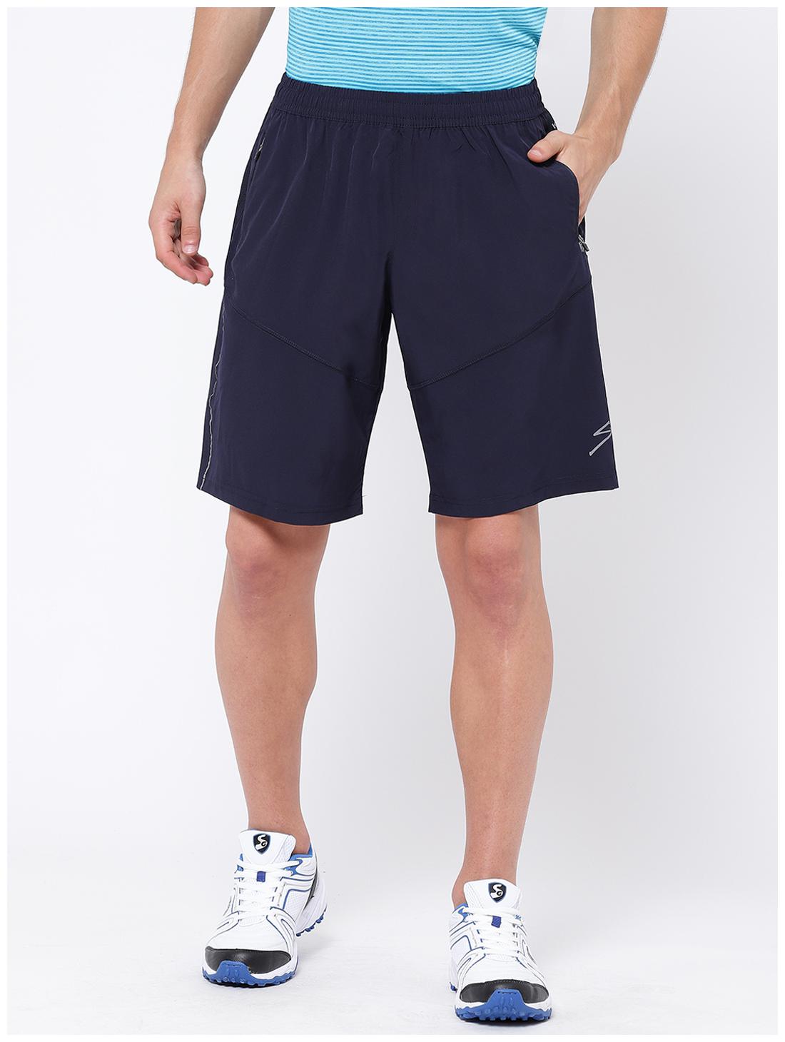 

SG Men Polyester Solid Sports Shorts Navy Blue