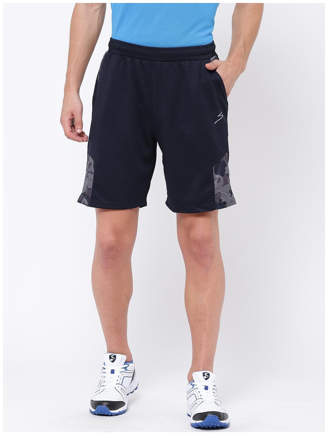 

SG Men Polyester Solid Sports Shorts Navy Blue