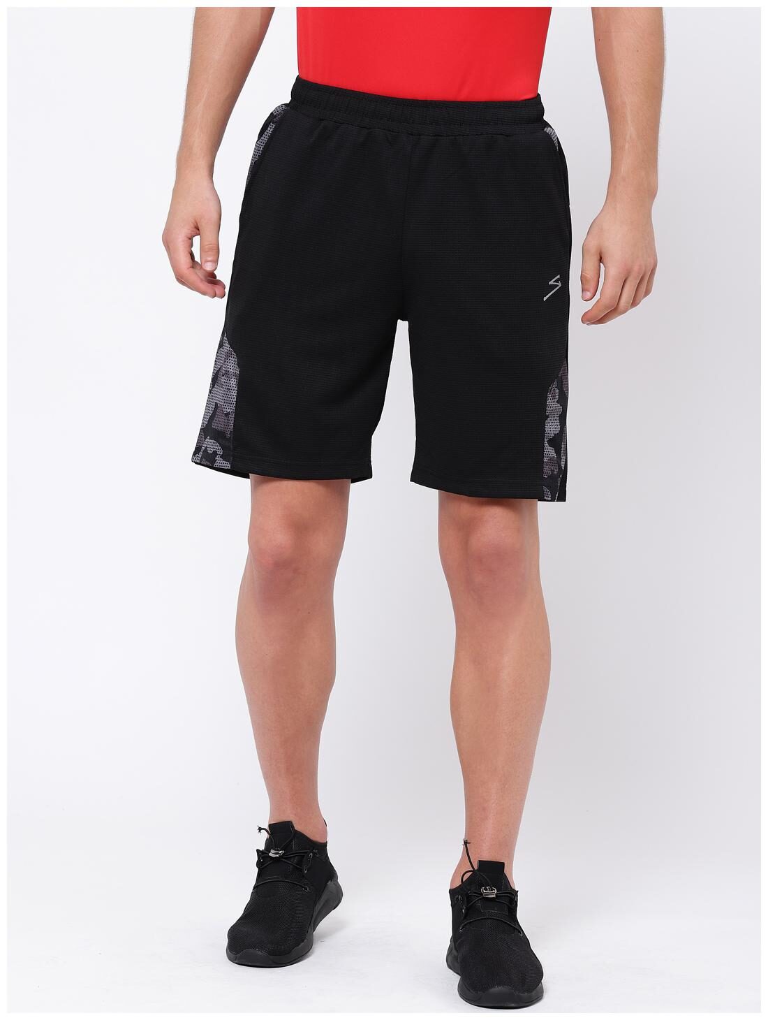 

SG Men Polyester Solid Sports Shorts Black