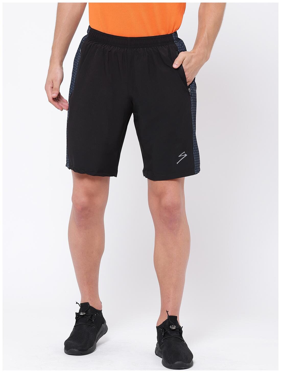 

SG Men Polyester Solid Sports Shorts Black