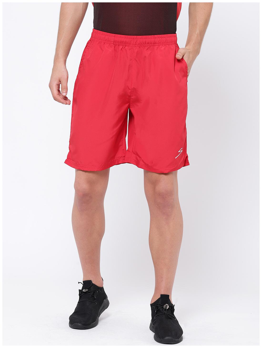 

SG Men Polyester Solid Sports Shorts Red