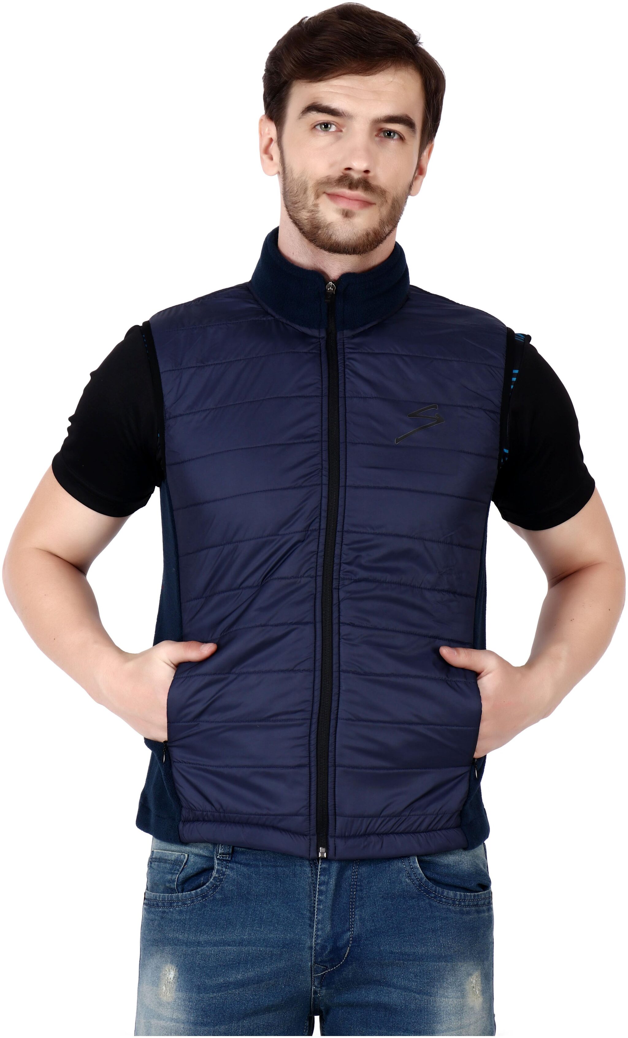 

SG Men Navy blue Solid Sports jacket