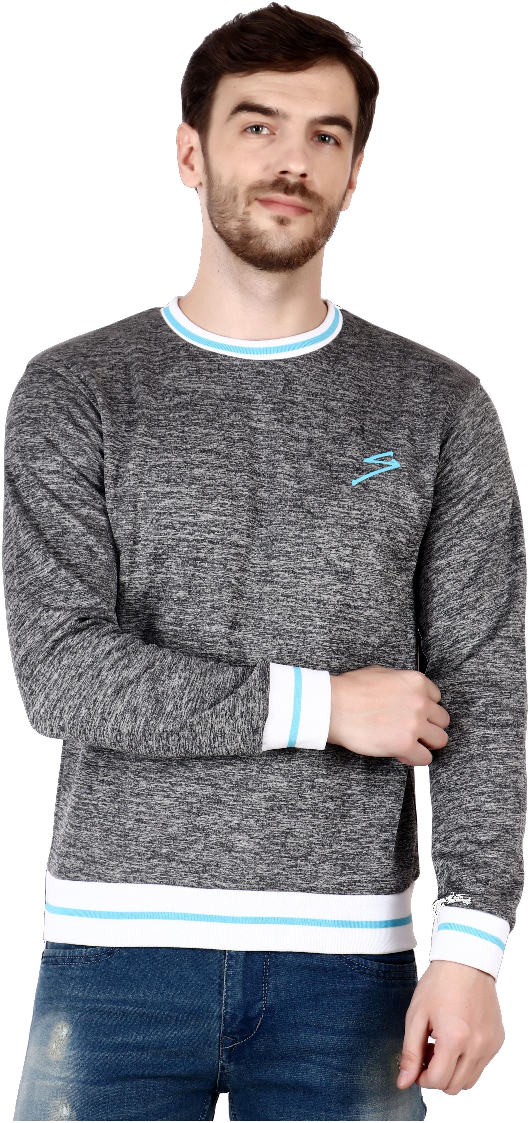

SG Men Grey Round neck Pullover
