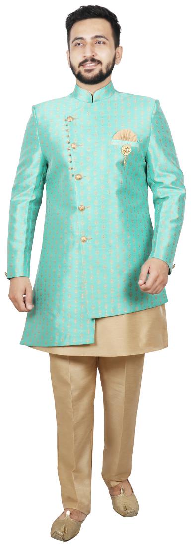 

SG RAJASAHAB Kurta pent with Indo For Men - Green