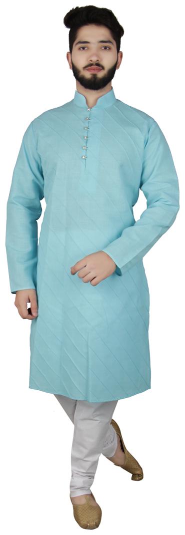 

SG RAJASAHAB Kurta Pyjama for Men - Turquoise White